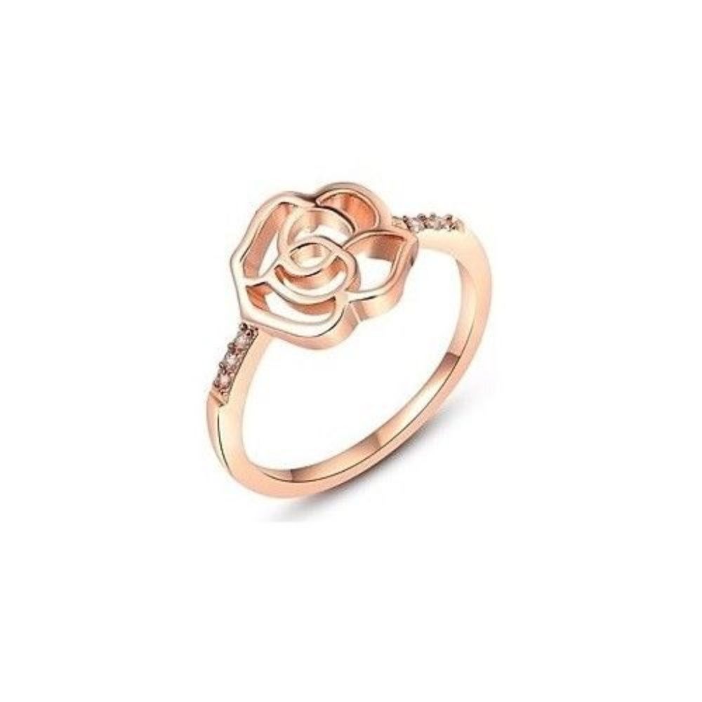 Crystal Rose Etched Ring